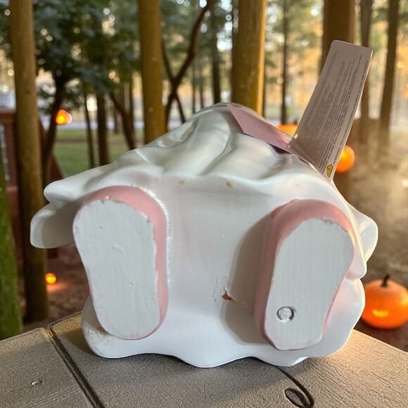 Halloween Light up ghost with pink bow holding pumpkin. New - Picture 6 of 6